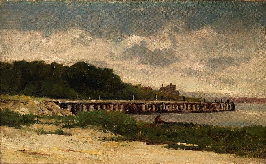 Edward Mitchell Bannister landscape with pier